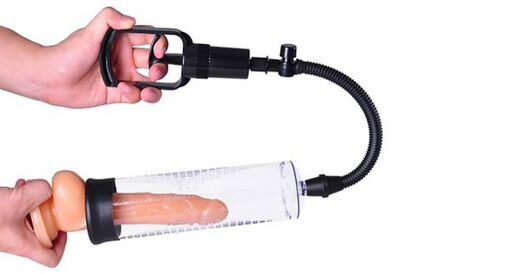 with a pump to enlarge the penis